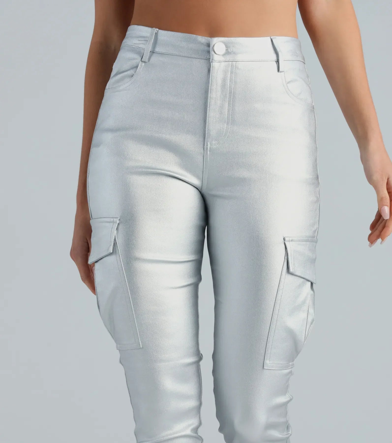 Casually Elevated Faux Leather Cargo Pants