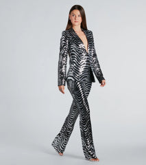 Make An Entrance Sequin Swirl Flare Pants