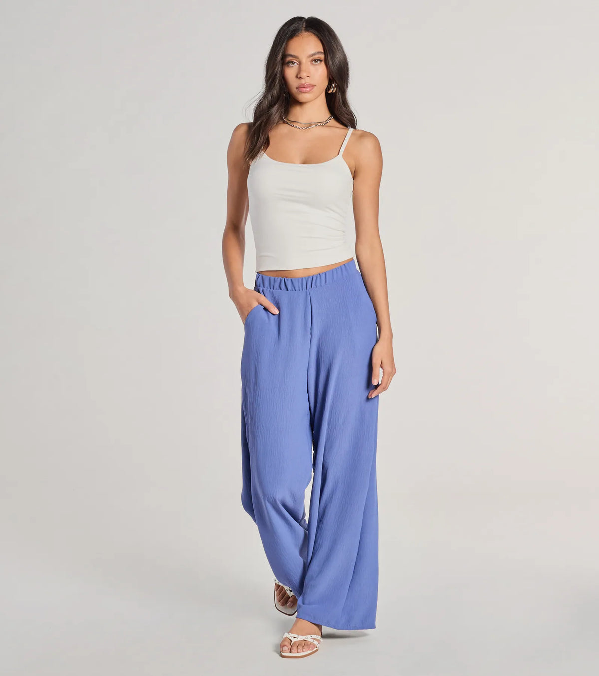 Airy Chic Woven Wide-Leg Pants
