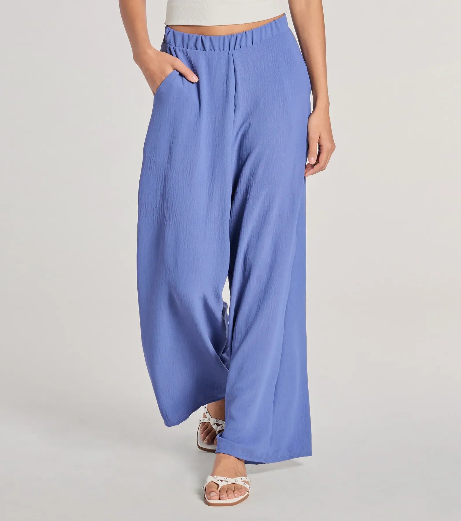 Airy Chic Woven Wide-Leg Pants