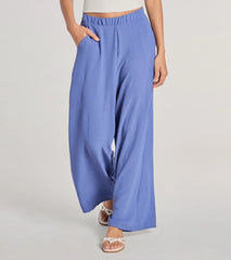 Airy Chic Woven Wide-Leg Pants