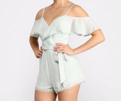 Major Flirt Ruffle Detail Romper