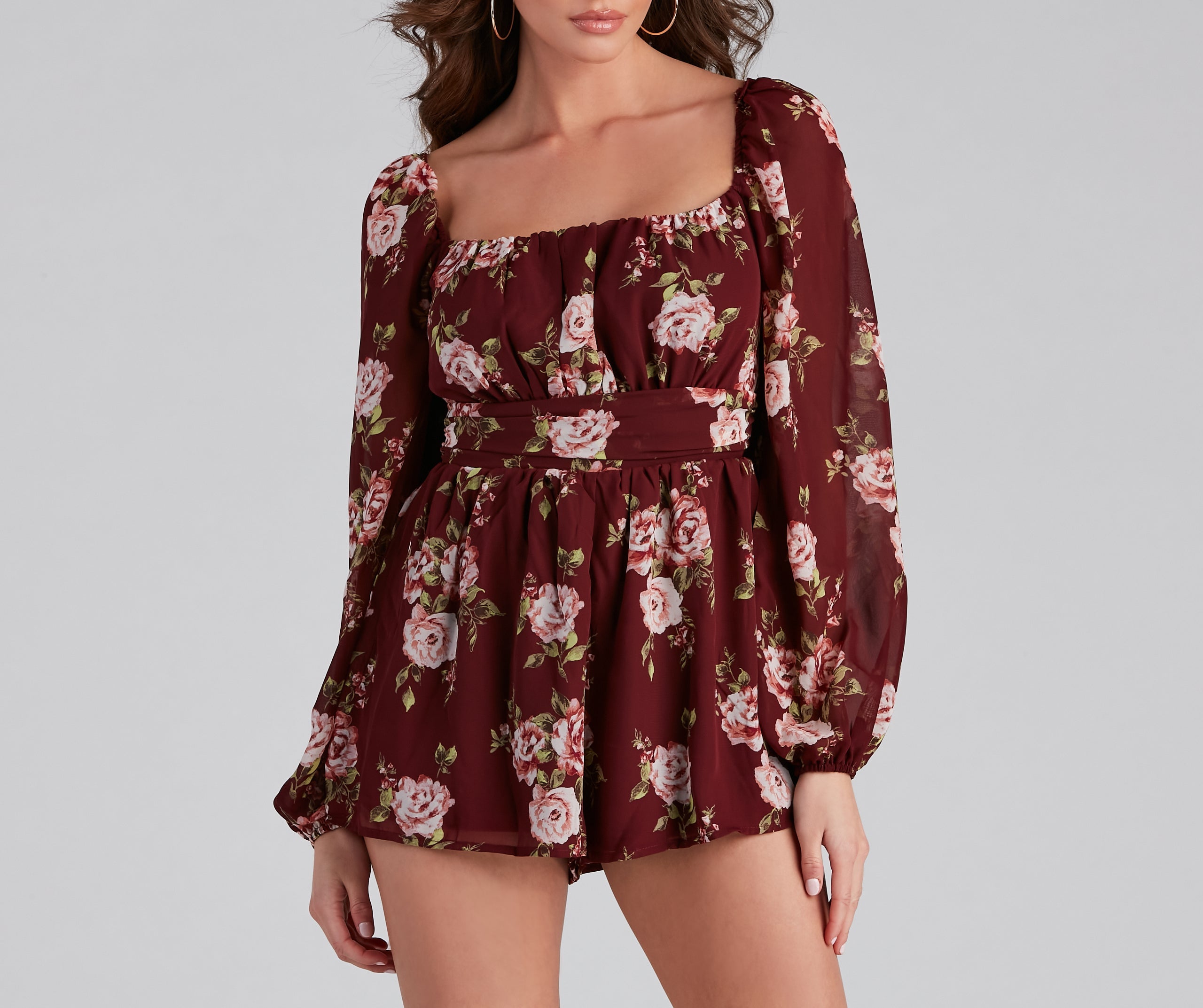 Fresh Florals Chiffon Tie-Back Romper