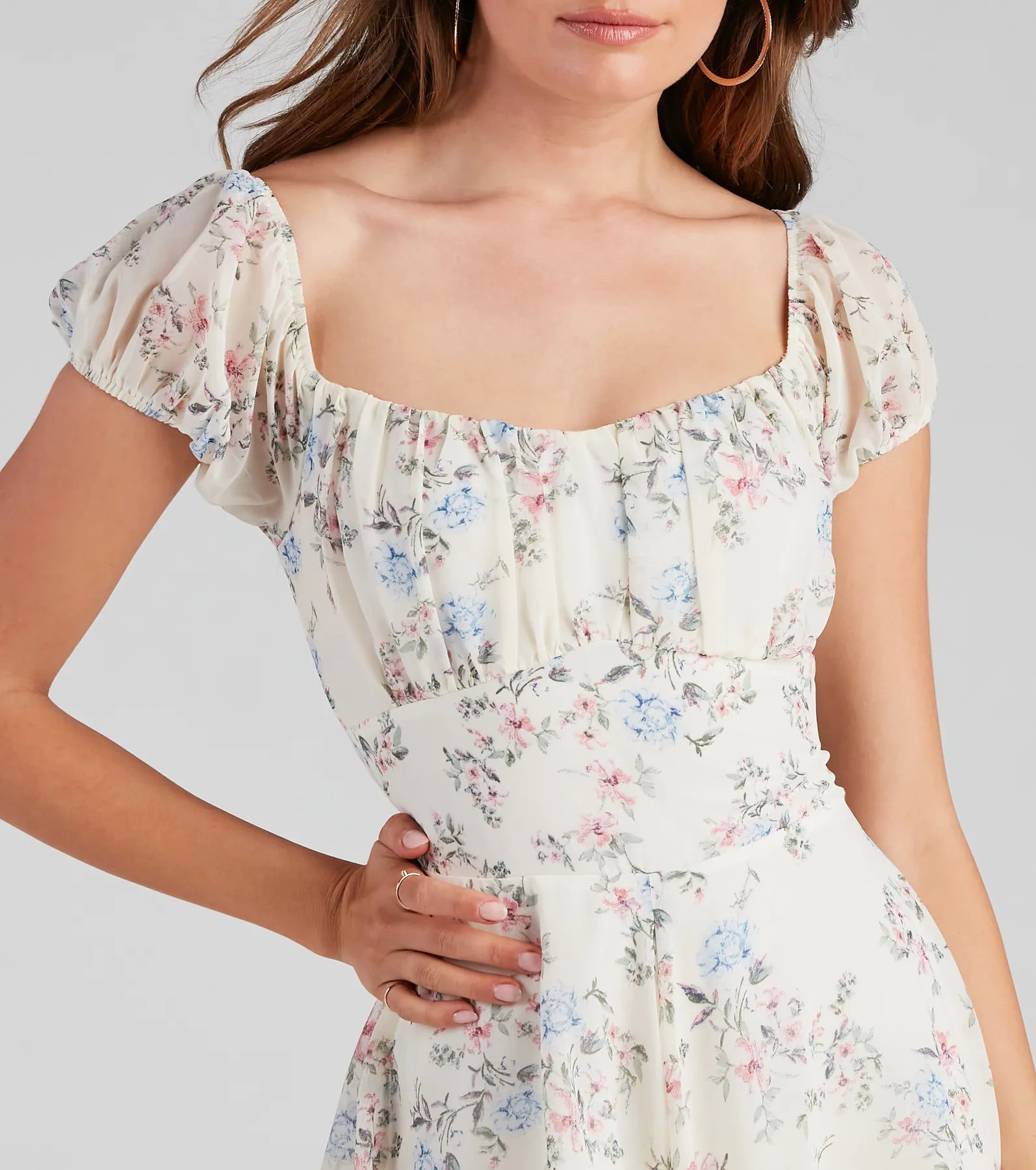 Pretty Lady Floral Chiffon Romper