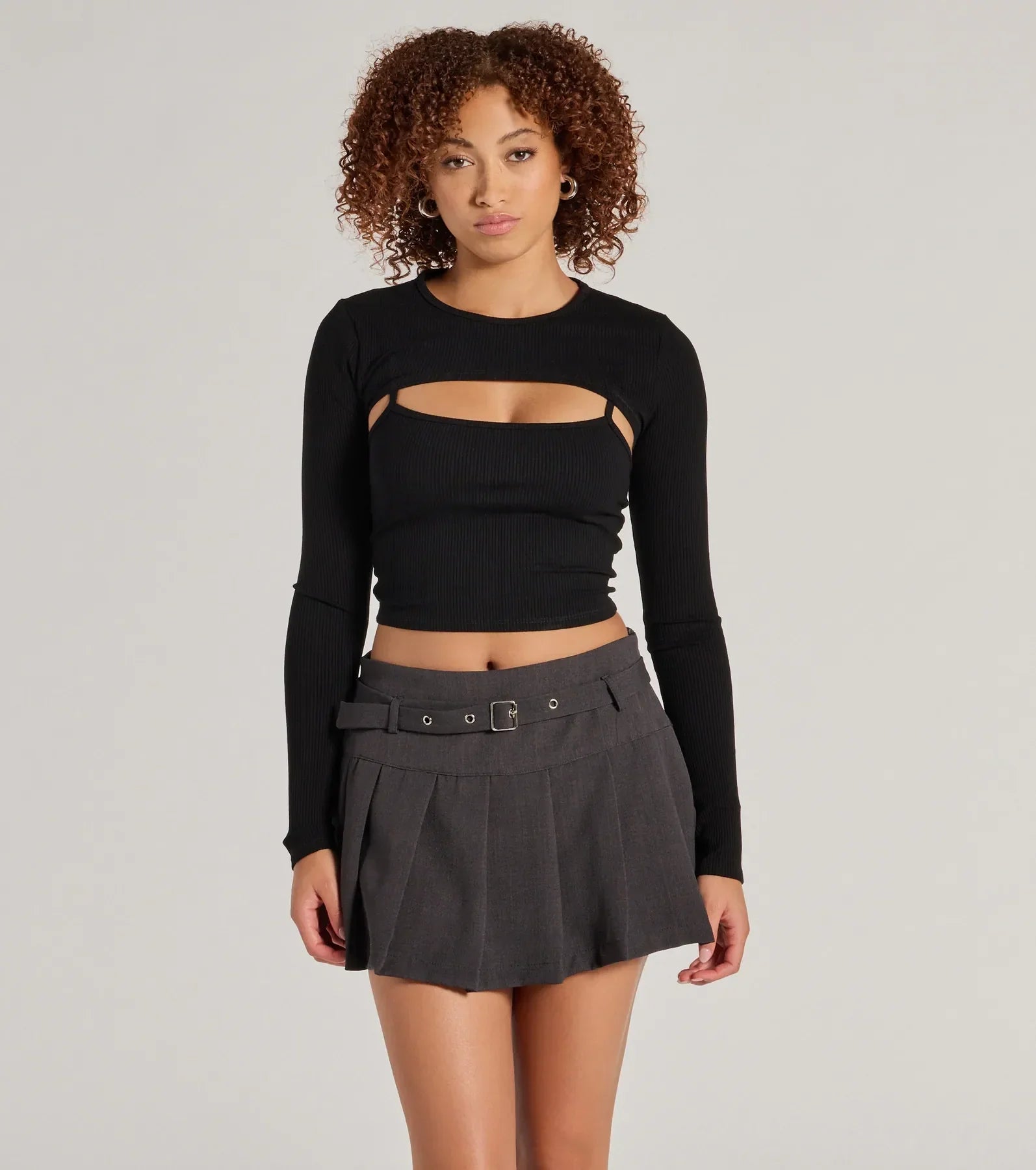 It-Girl Attitude Drop Waist Pleated Skort