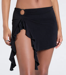 Feeling Myself Slit Ruffle Mini Skirt