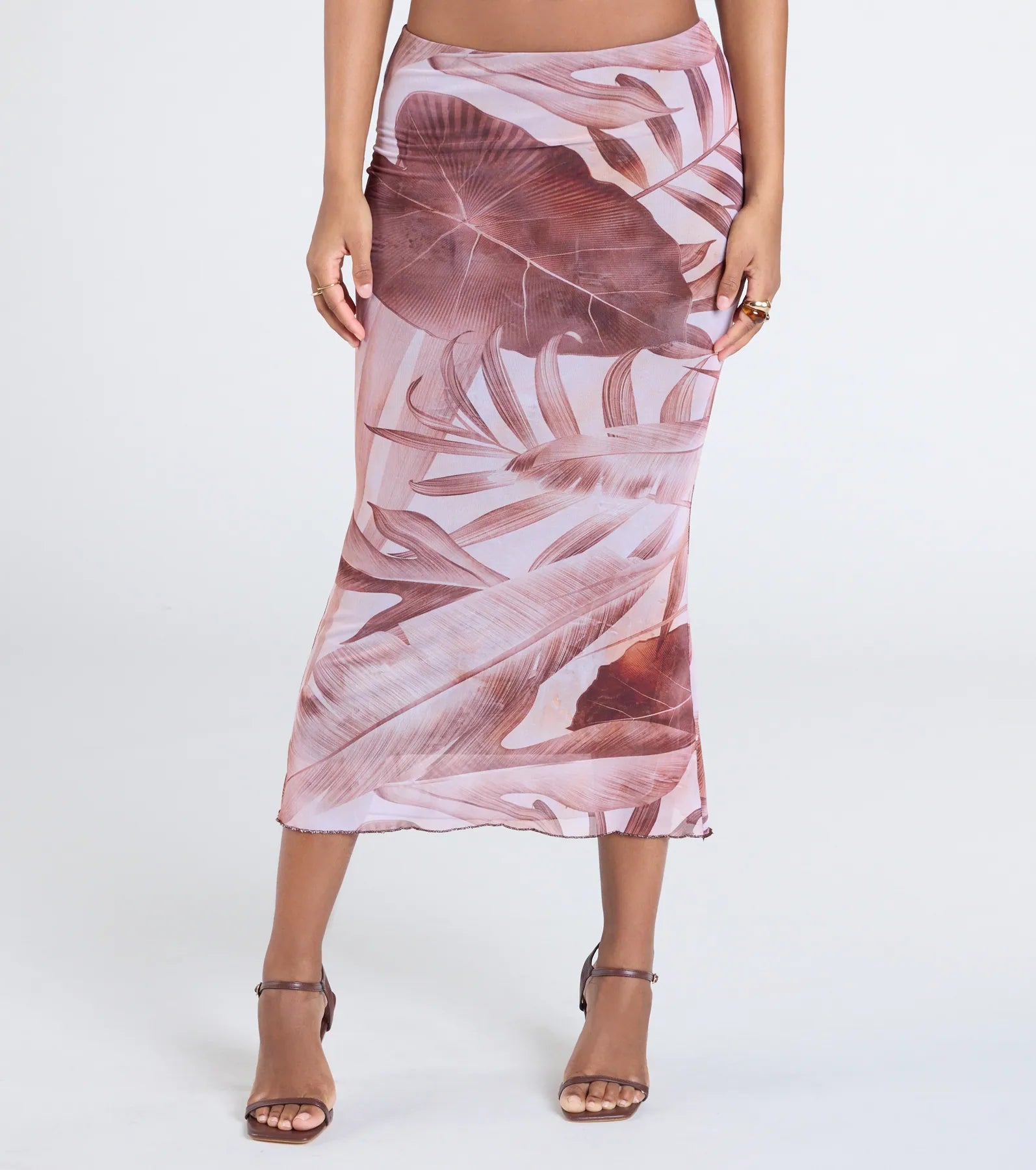 Tropical Energy High-Rise Midi Skirt