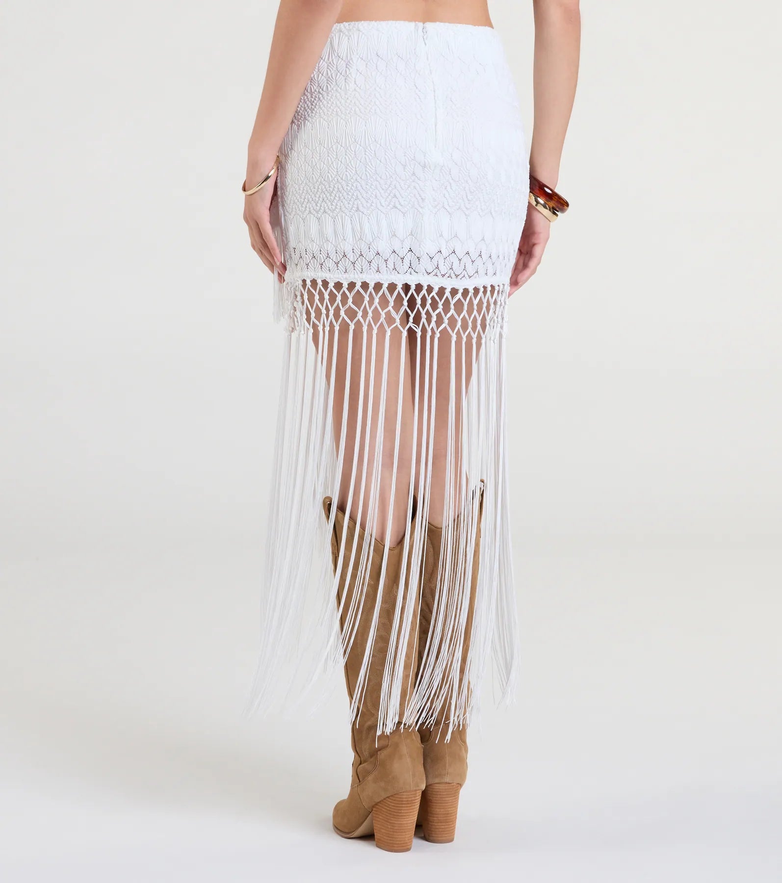 Iconic Getaway Tie-Waist Wrap Fringe Skirt