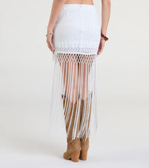 Iconic Getaway Tie-Waist Wrap Fringe Skirt