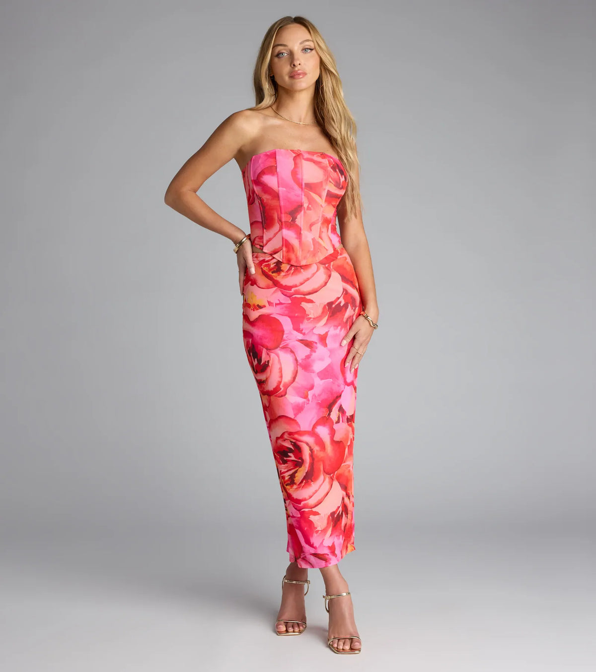 She Came to Slay Floral Maxi Skirt