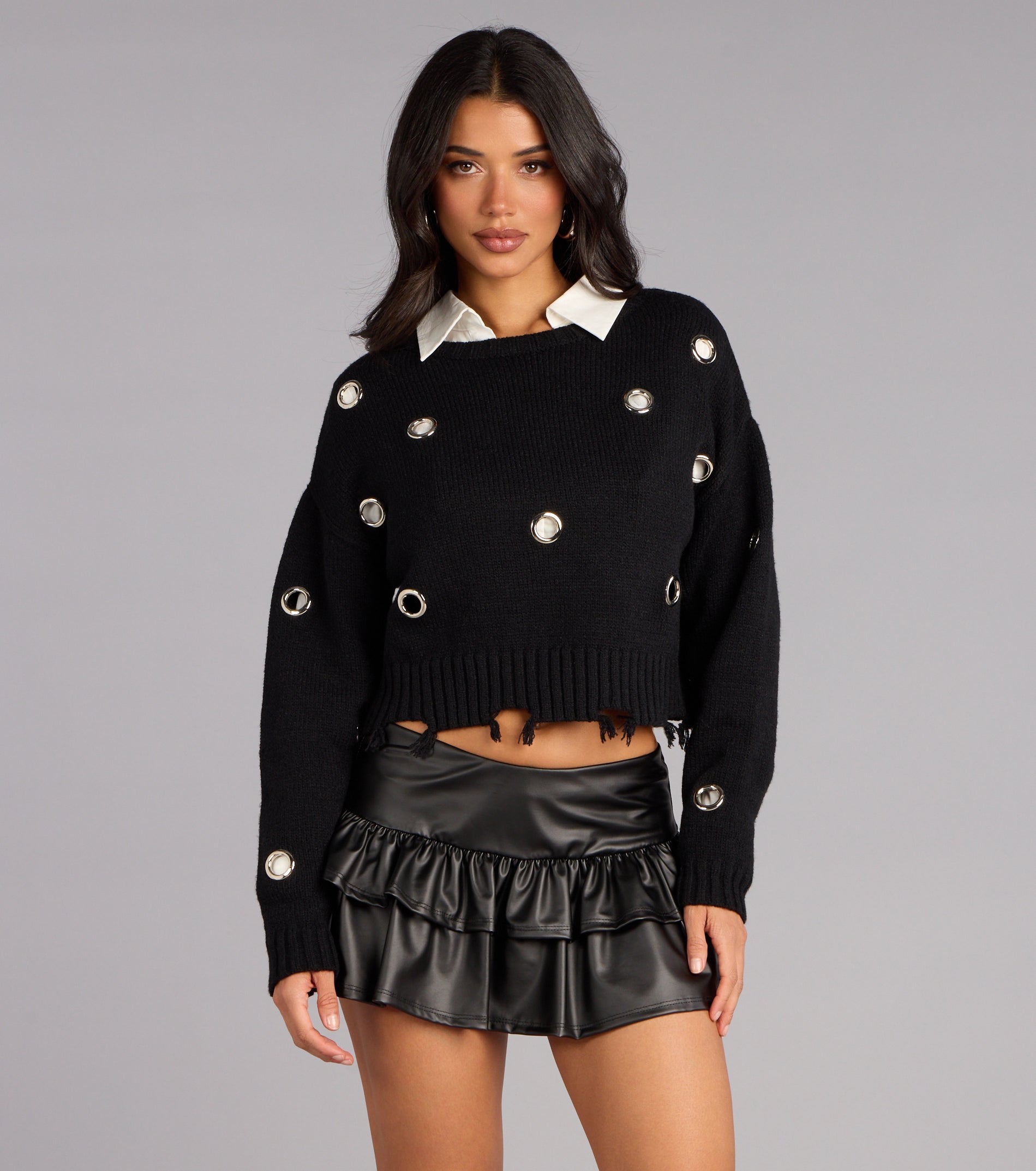 Flirt Mode Faux Leather Skort