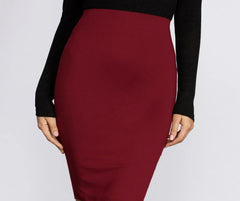 Knit Bodycon Midi Skirt