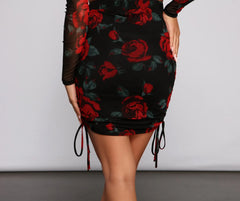 Sweet Rose Ruched Mini Skirt