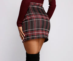 Moment In Plaid High Waist Mini Skirt