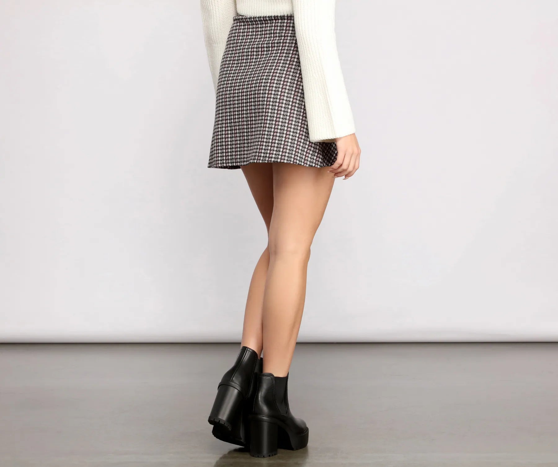 Chic Checkered A-Line Mini Skirt