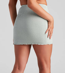 Stylish And Smocked Mini Skirt
