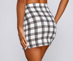 Perfection In Plaid Side Slit Mini Skirt
