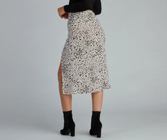 Feline Fierce High-Slit Midi Skirt