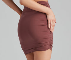 Cutie In Ruched Mini Skirt