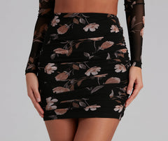 Lily Girl Mesh Floral Ruched Skirt