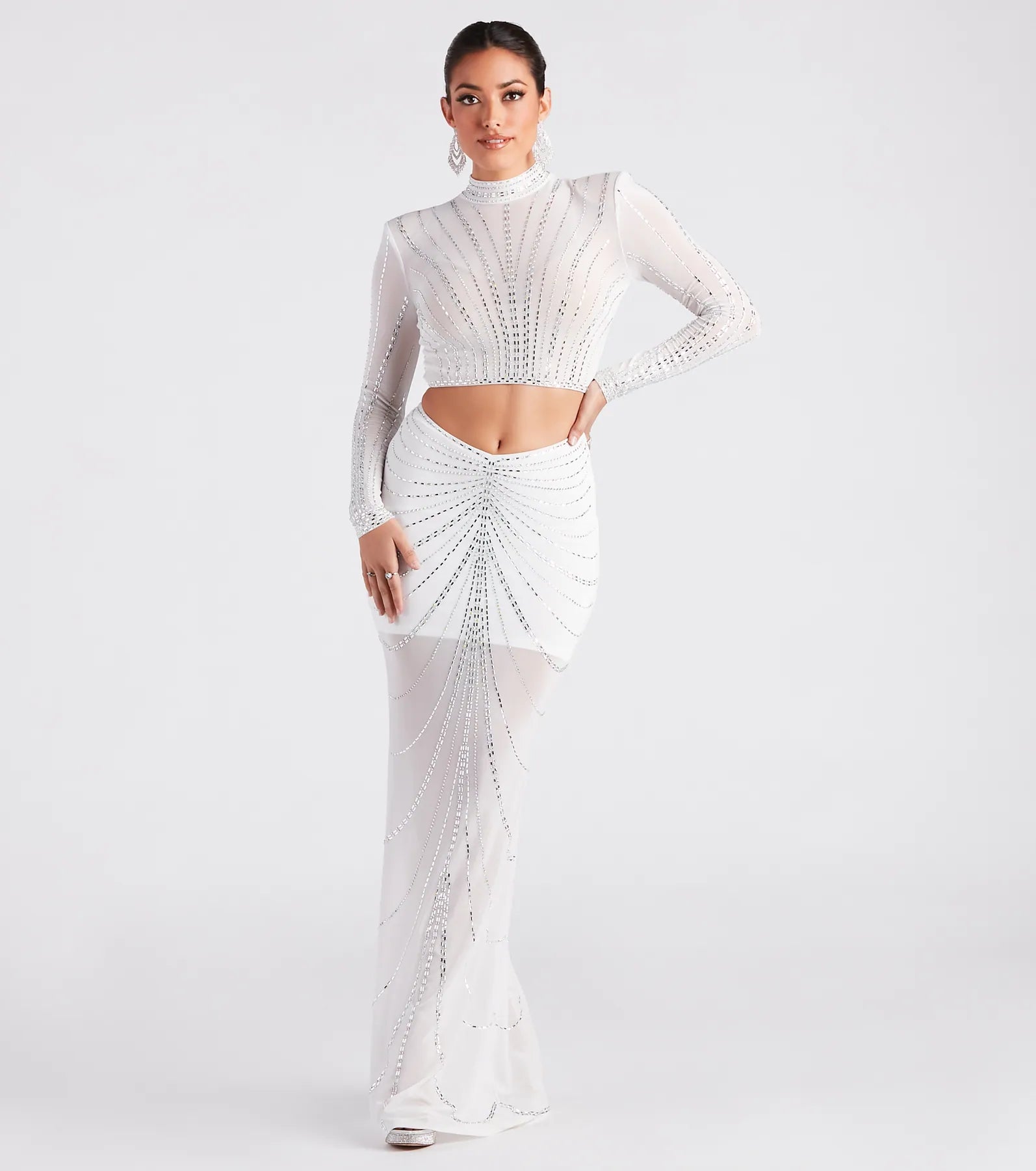 Wrapped In Rhinestone Maxi Skirt