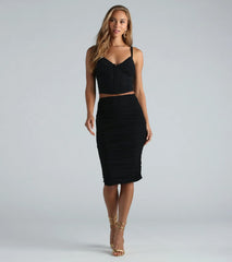 Sweet Like Honey High-Rise Mesh Midi Skirt