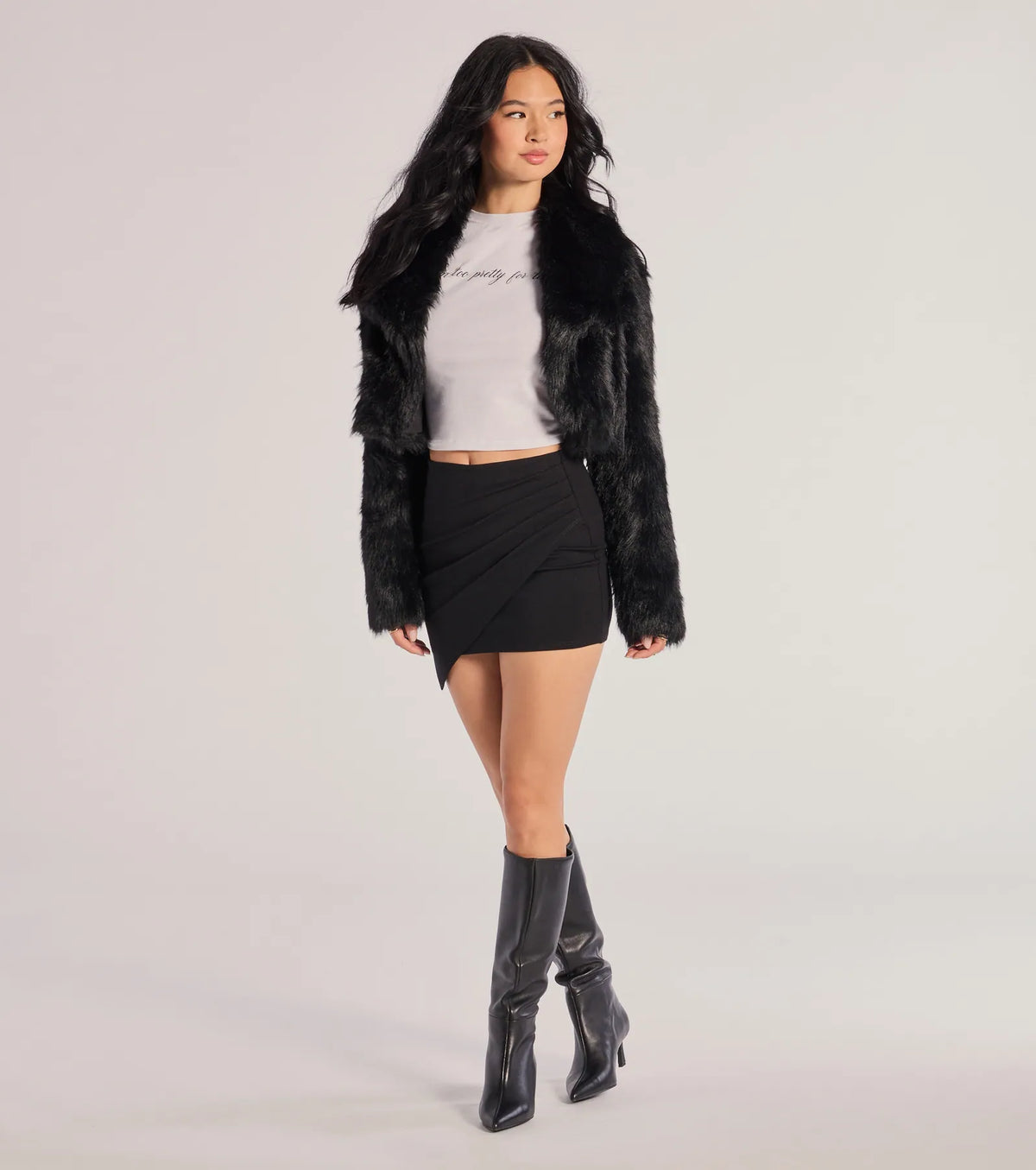 Twist And Twirl Wrap Mini Skirt