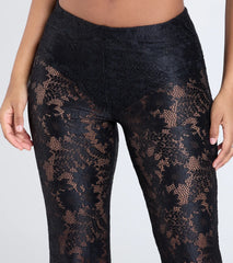 Sultry Boho Crochet Lace Flare Pants