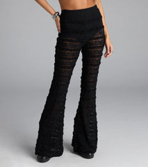 Make A Statement Sheer Lace Flare Pants
