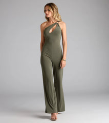 Being Chic One-Shoulder Cutout Wide-Leg Jumpsuit