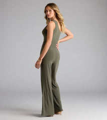Being Chic One-Shoulder Cutout Wide-Leg Jumpsuit