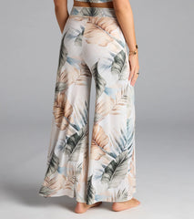 Mornings In Tulum Tropical Wide-Leg Pants