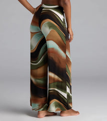 Sultry Effect Abstract Wide-Leg Pants