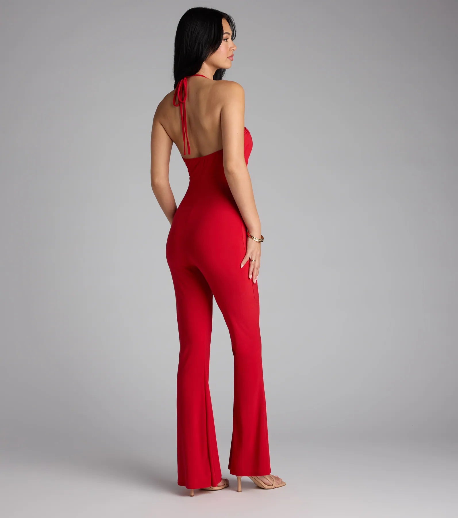 Sultry Girl Halter Cutout Jumpsuit