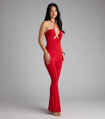 Sultry Girl Halter Cutout Jumpsuit