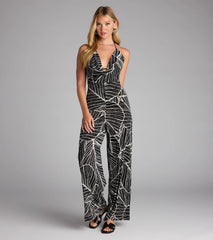 Tropic Like It's Hot Wide Leg Cowl Neck Jumpsuit