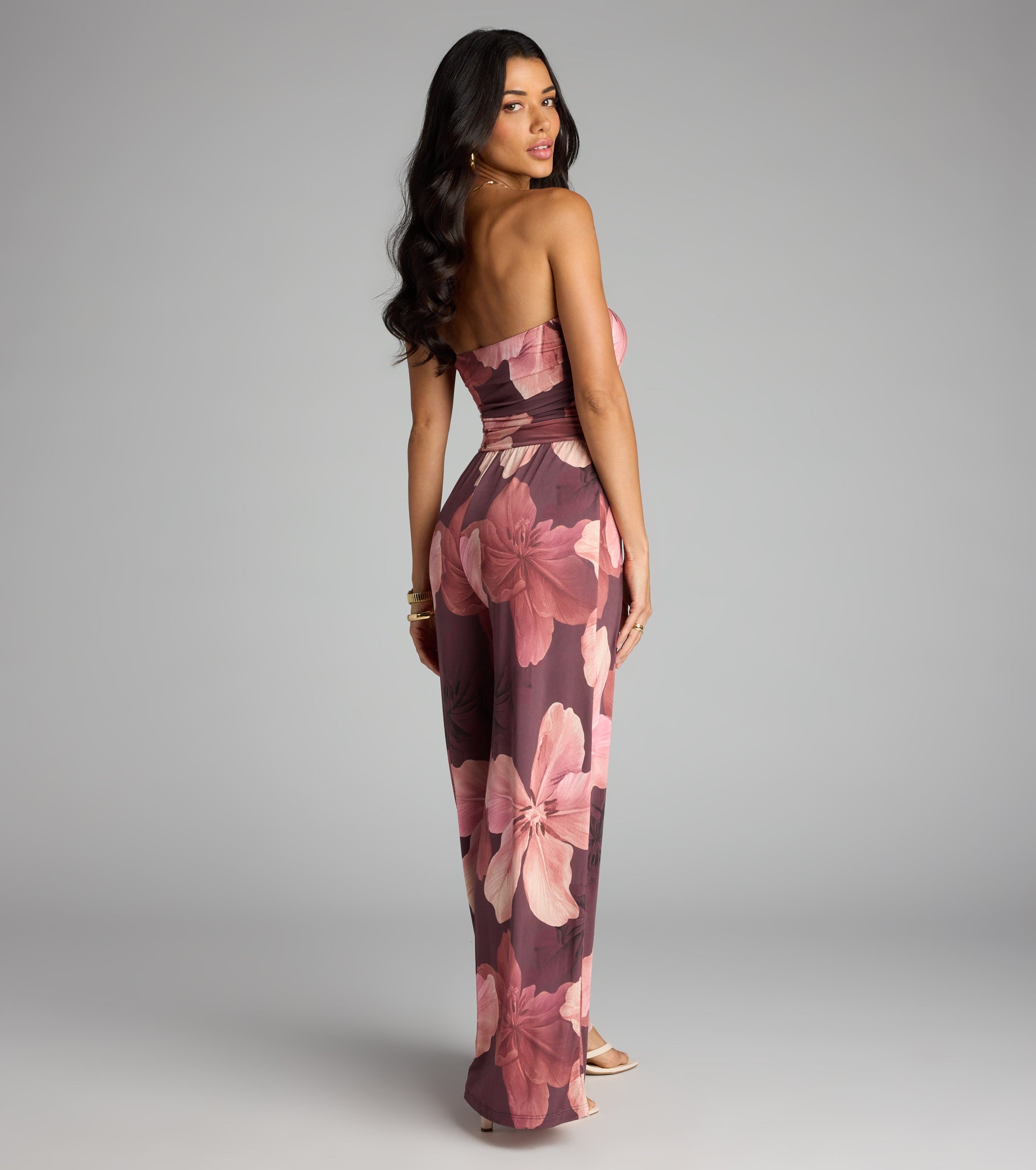 Pretty Blooms Floral Strapless Jumpsuit