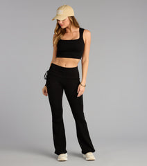 Lounge Goals Rib Knit Flare Pants