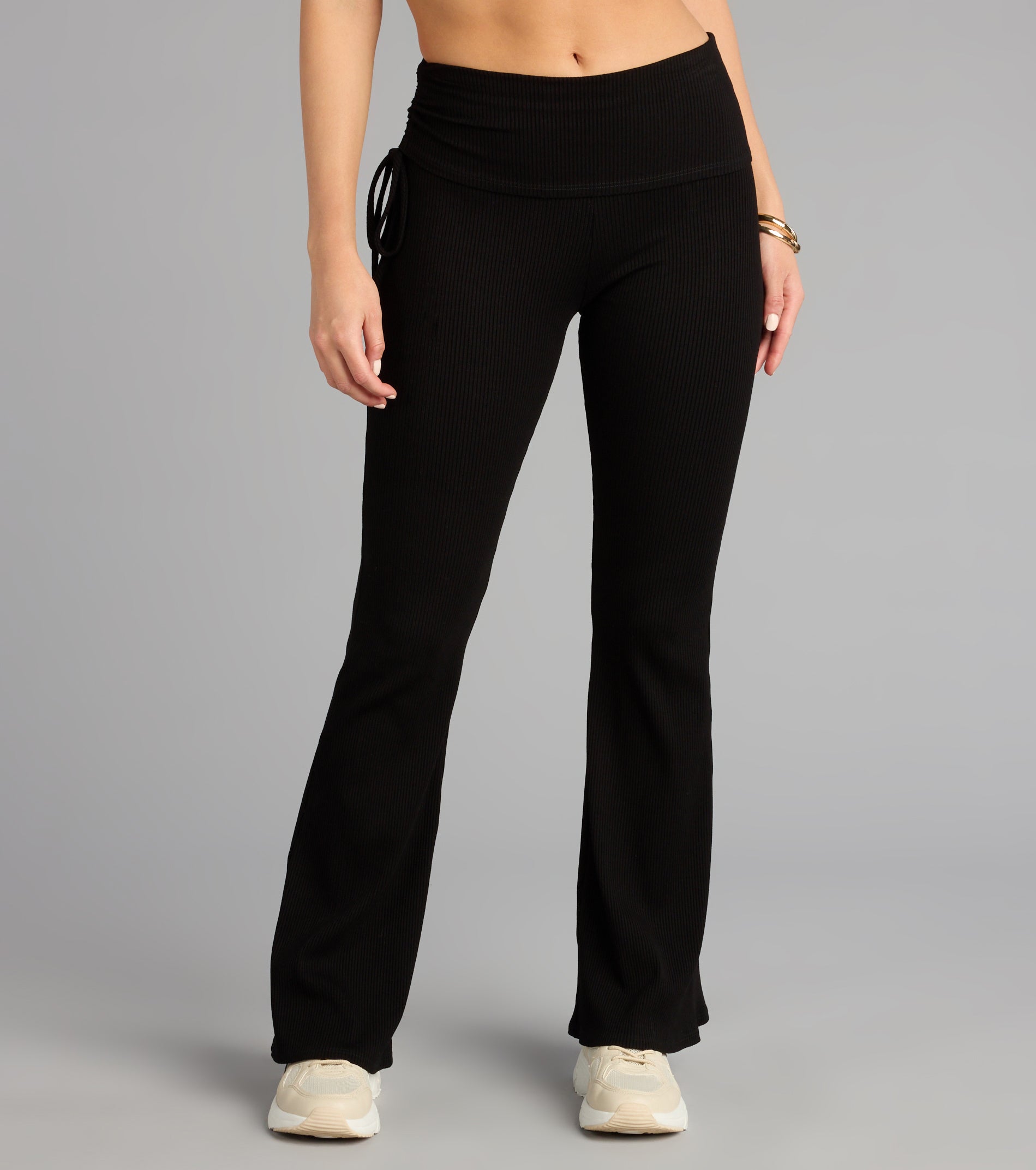 Lounge Goals Rib Knit Flare Pants