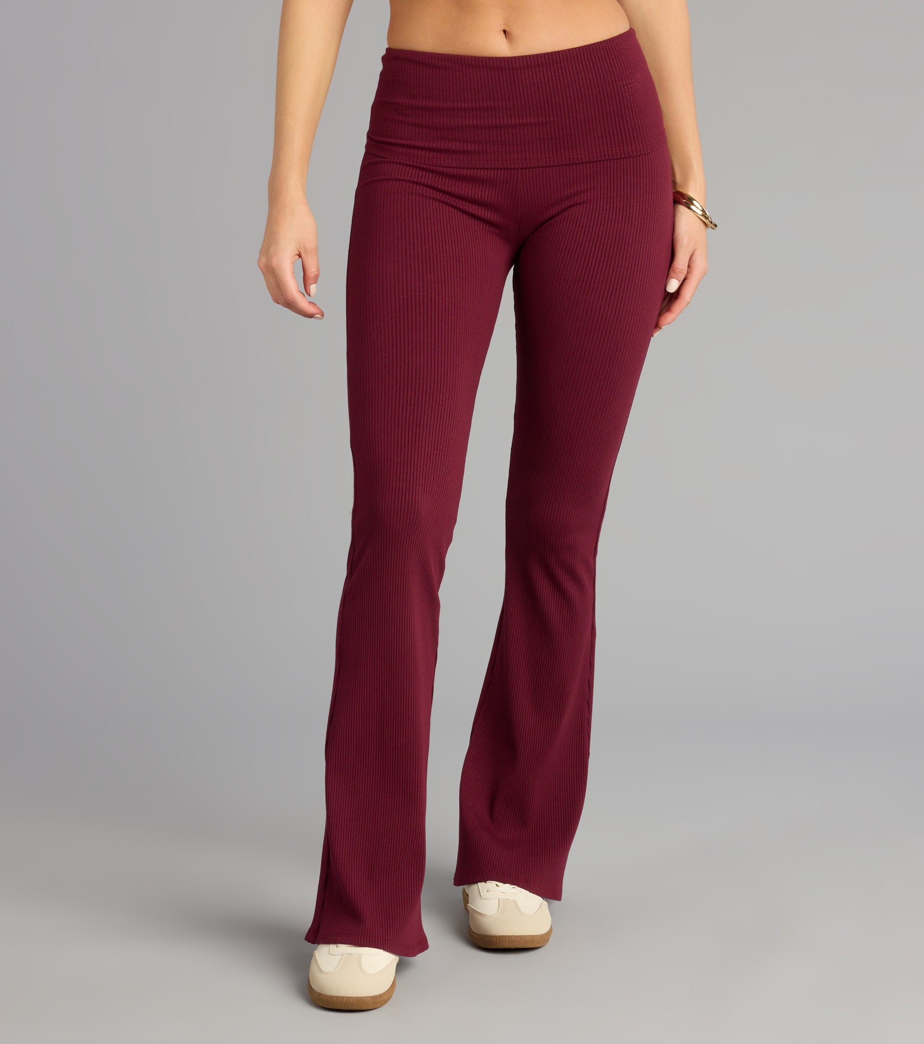 Chill Time Rib Knit Flare Pants