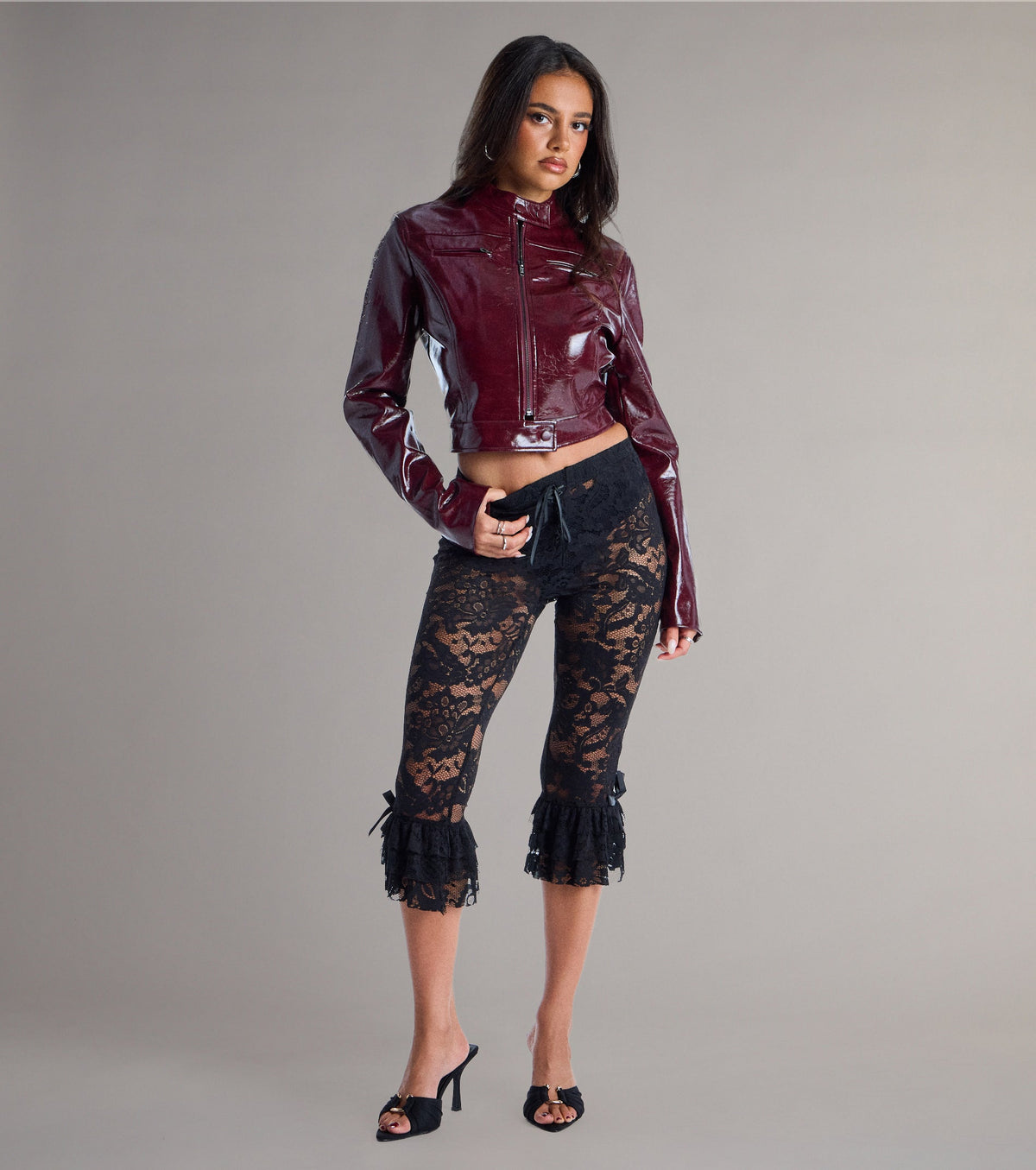 Lace Games Ruffle Capri Pants