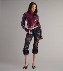 Lace Games Ruffle Capri Pants