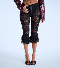Lace Games Ruffle Capri Pants