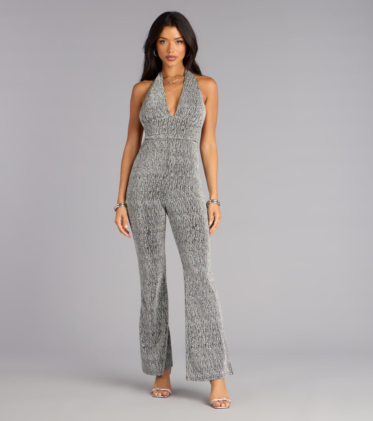 Afterglow Sparkle Halter Jumpsuit