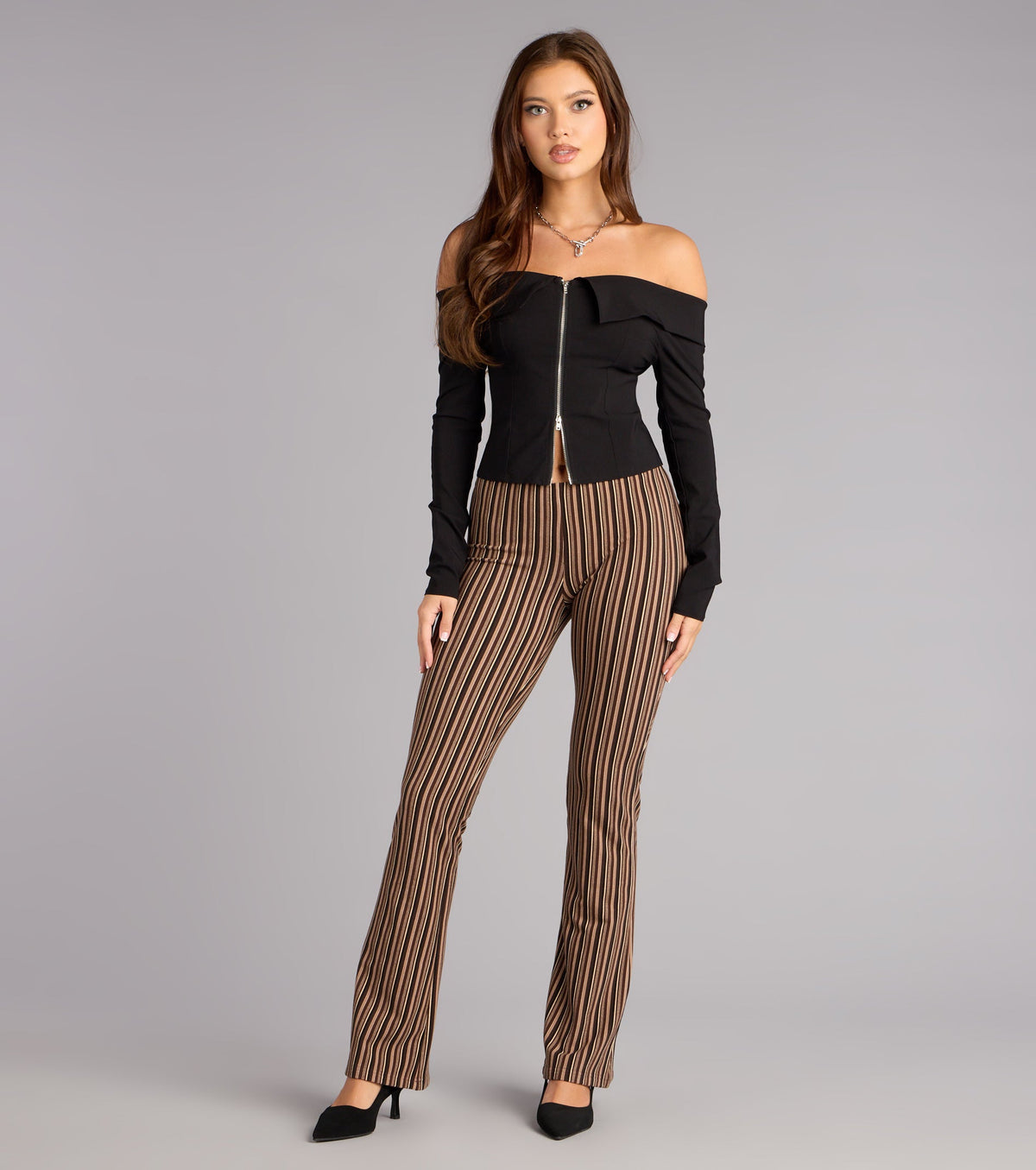 Retro Remix Striped Flare Pants