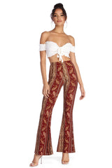 Boho Wanderer Paisley Flared Pants