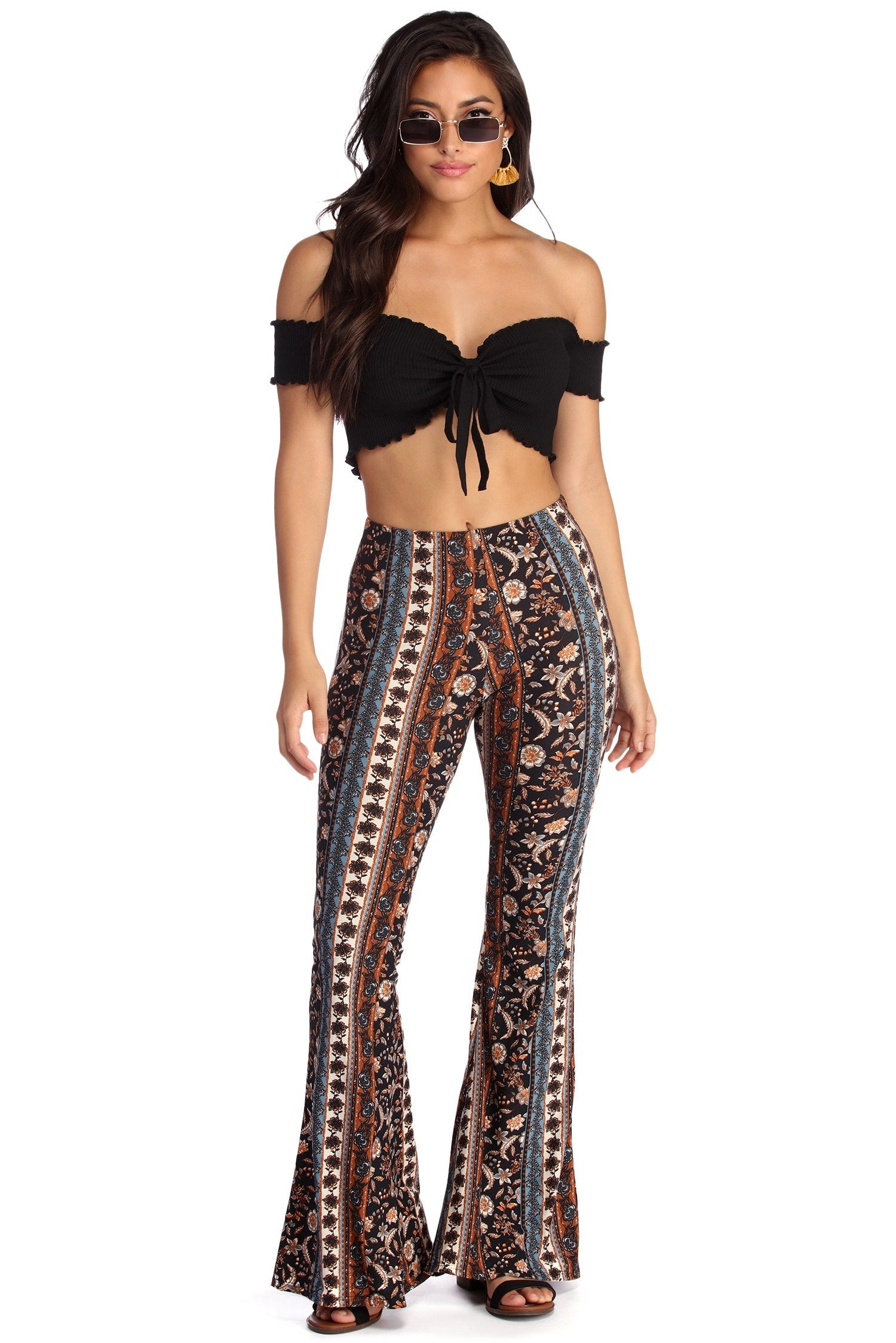Boho Wanderer Paisley Flared Pants