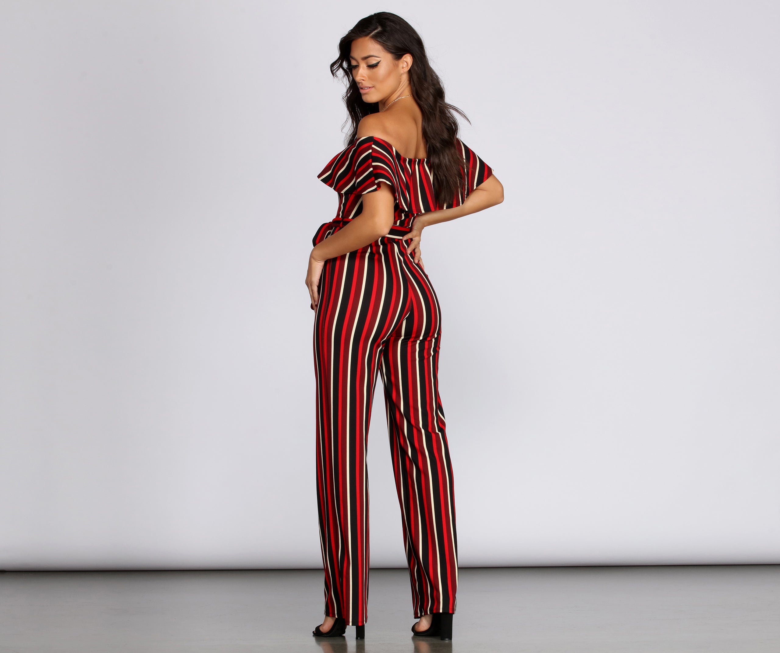 Tie Waist Striped Jumpsuit