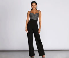 Glitter Twist Front Jumpsuit
