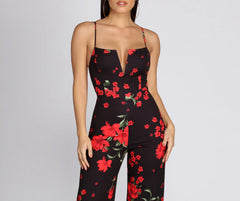 Floral Feeling V Wire Jumpsuit